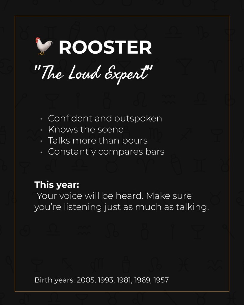 The Chinese Zodiac of Bartenders Rooster — The Loud Expert
