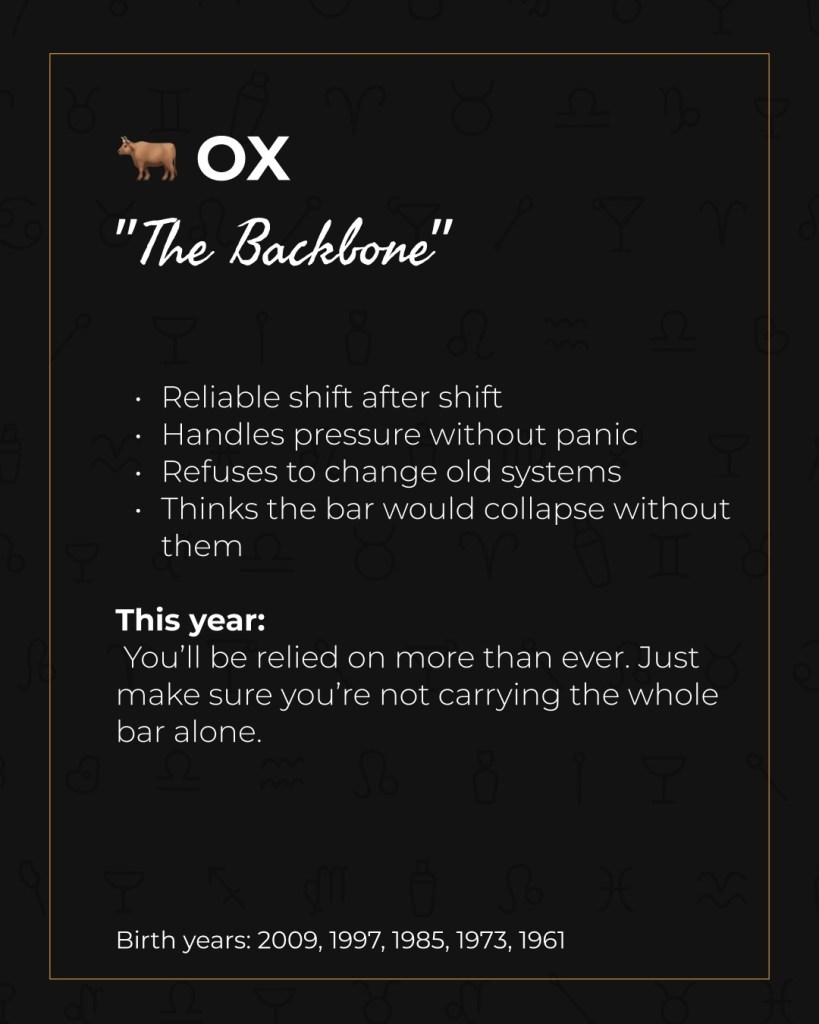 The Chinese Zodiac of Bartenders Ox — The Backbone